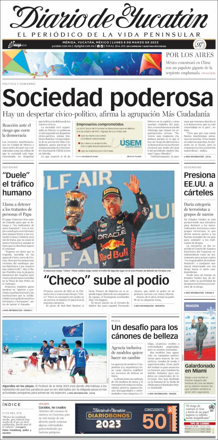 Portada de Diario de Yucatán (Mexico)