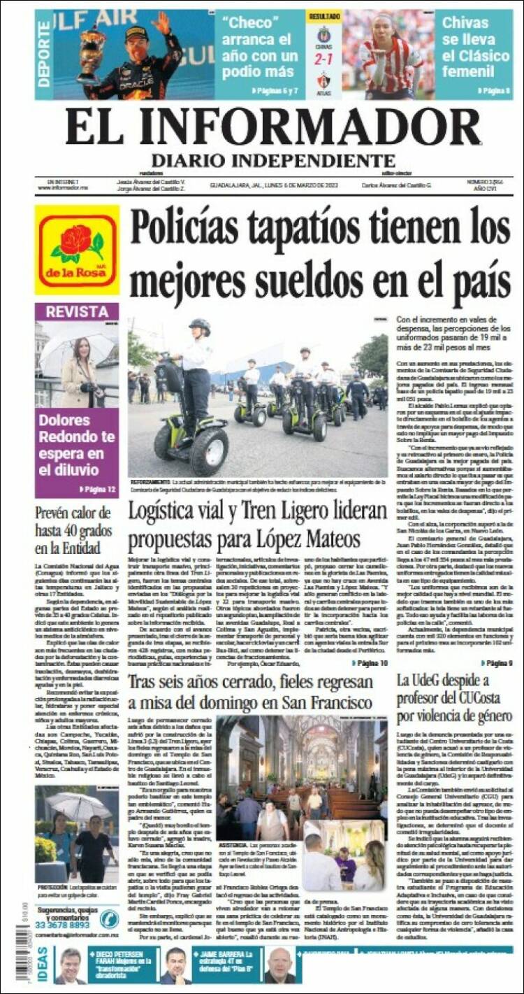 Portada de El Informador (Mexico)