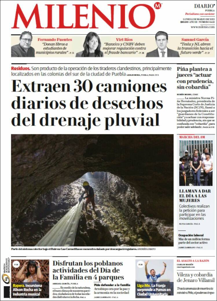 Portada de Milenio de Puebla (Mexico)