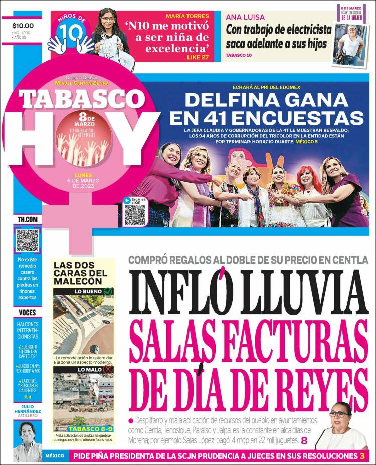 Portada de Tabasco Hoy (Mexico)