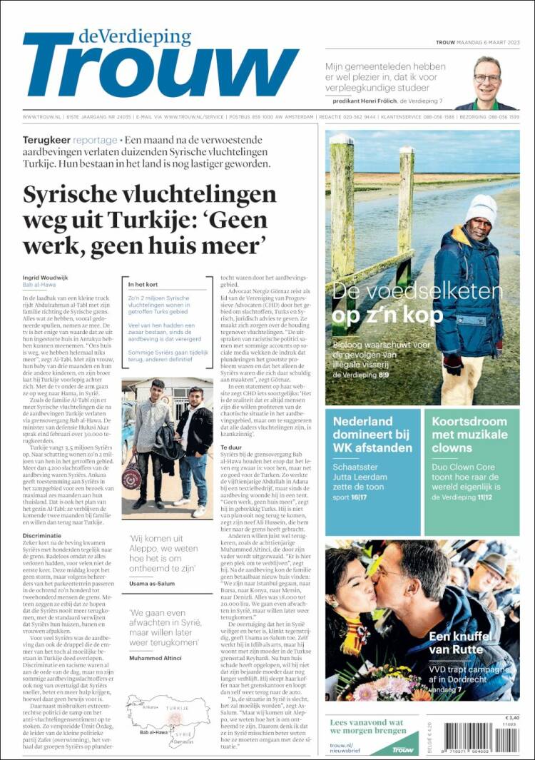 Portada de Trouw (Pa&iacute;ses Bajos)