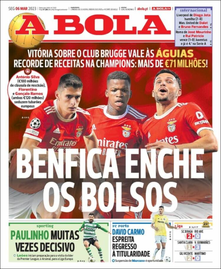 Portada de A Bola (Portugal)