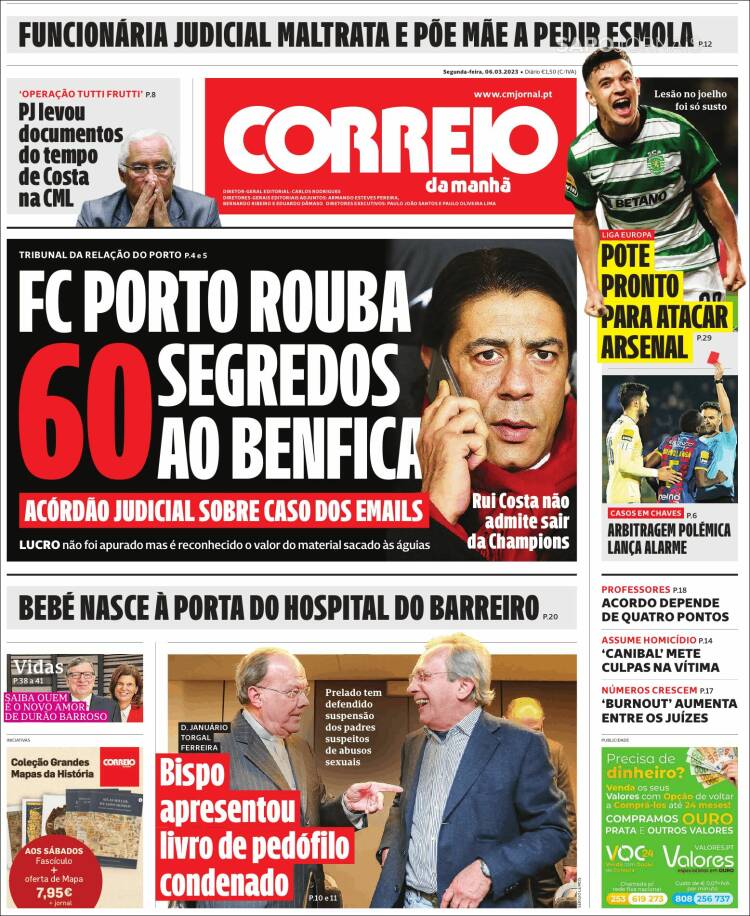 Portada de Correio da Manhã (Portugal)