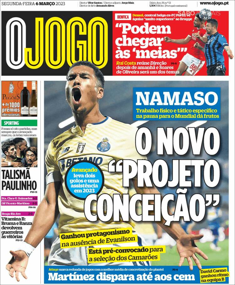 Portada de O Jogo (Portugal)