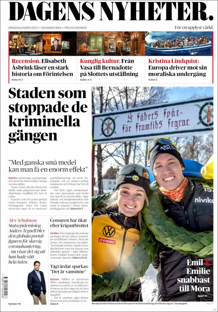 Portada de Dagens Nyheter (Suecia)