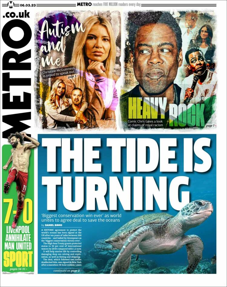 Portada de Metro (Reino Unido)