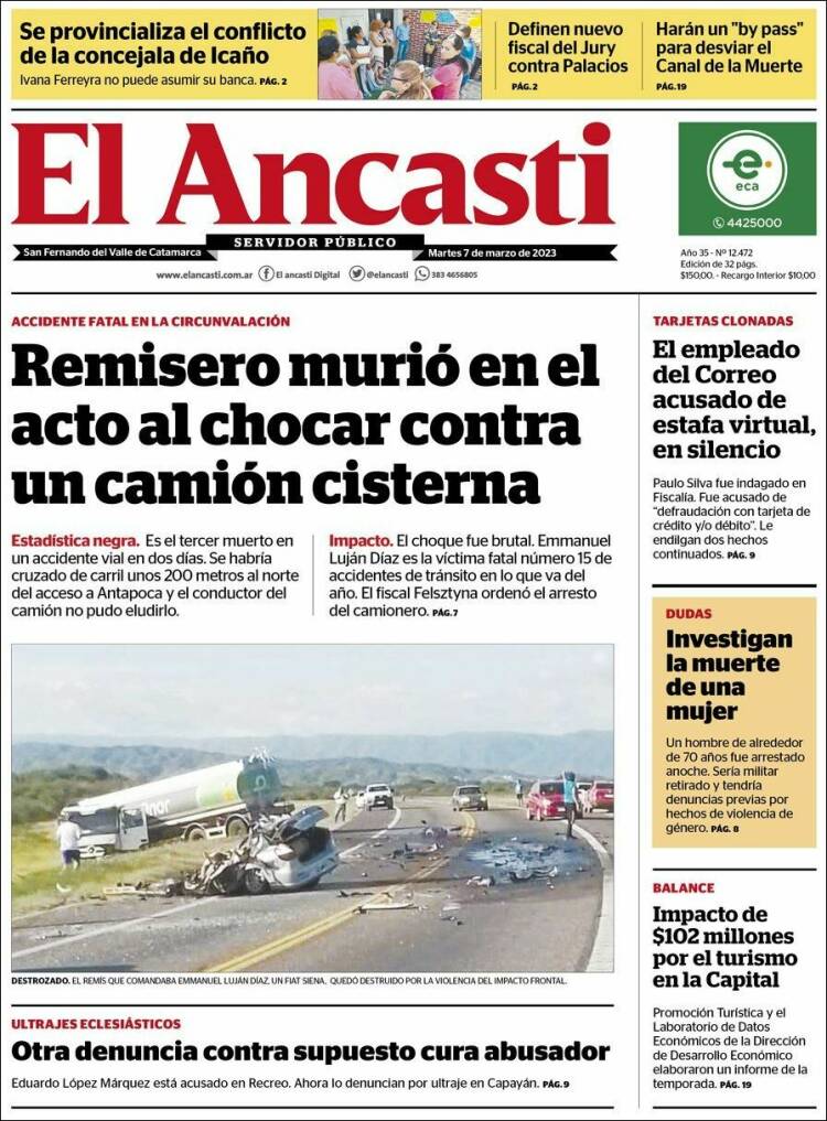 Portada de El Ancasti (Argentina)
