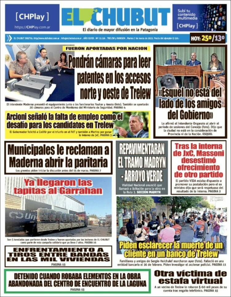 Portada de El Chubut (Argentina)