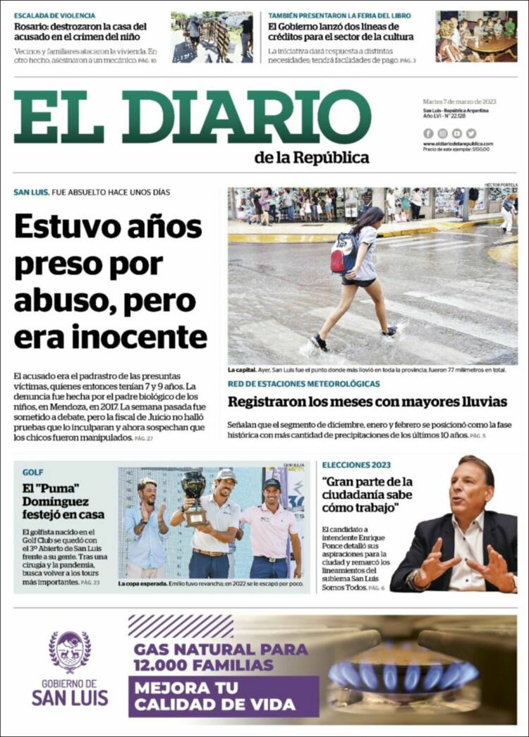 Portada de Diario de la República (Argentina)