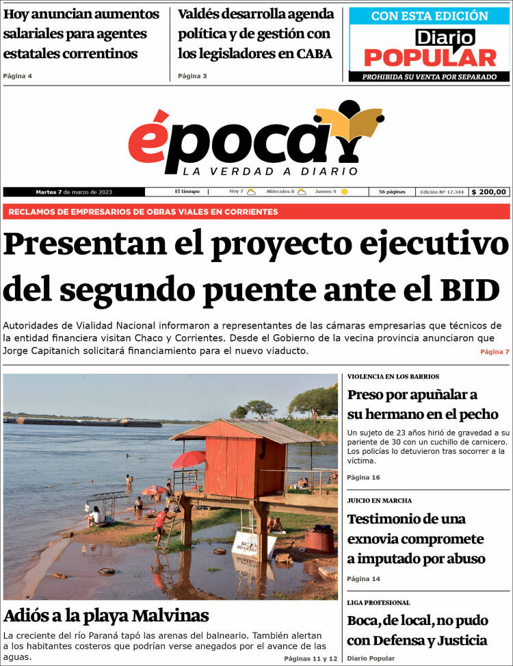 Portada de Diario Época (Argentina)
