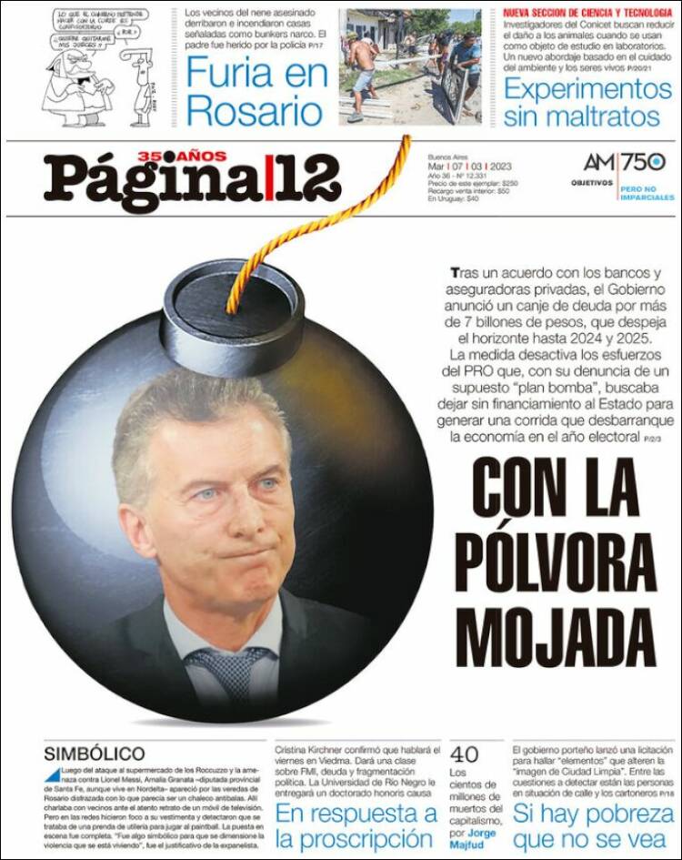 Portada de Página/12 (Argentina)