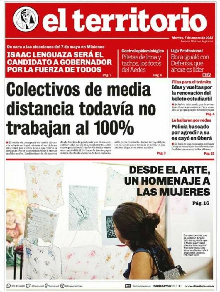 Portada de El Territorio (Argentina)