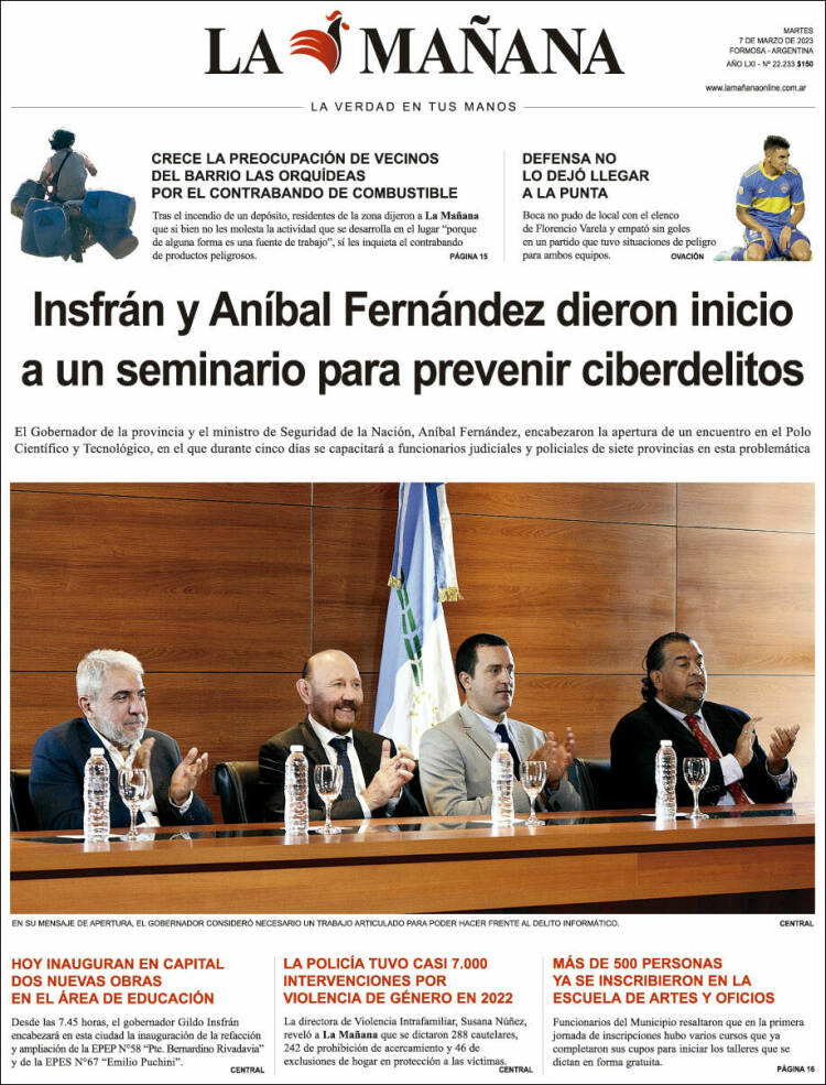 Portada de Diario La Mañana (Argentina)