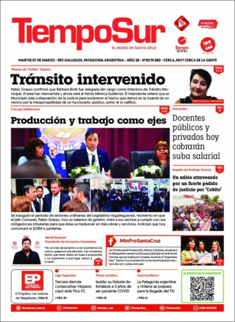 Portada de Tiempo Sur (Argentina)