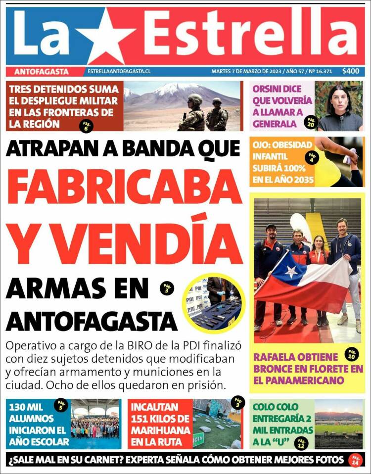 Portada de La Estrella del Norte (Chile)