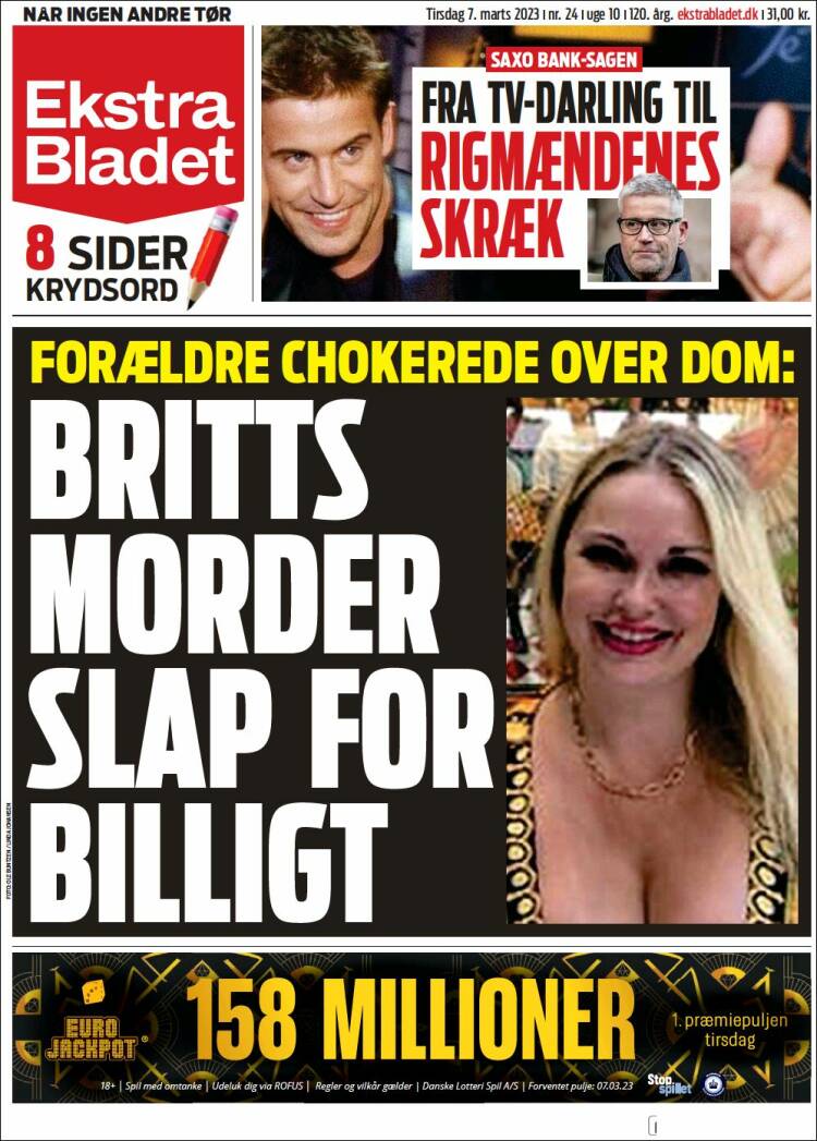 Portada de Ekstra Bladet (Dinamarca)