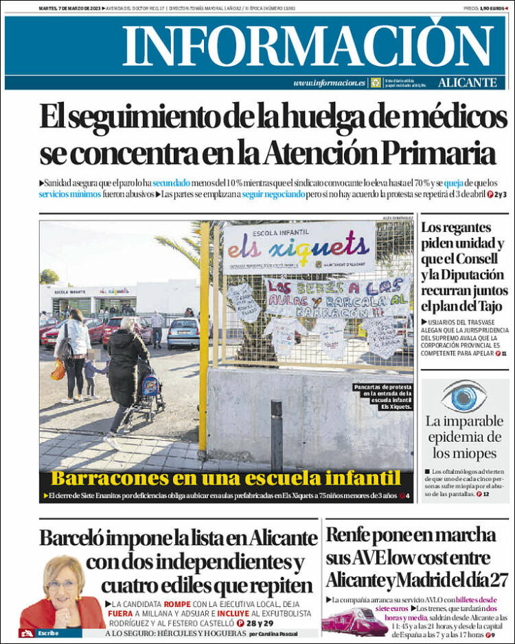 Portada de Diario Información (España)