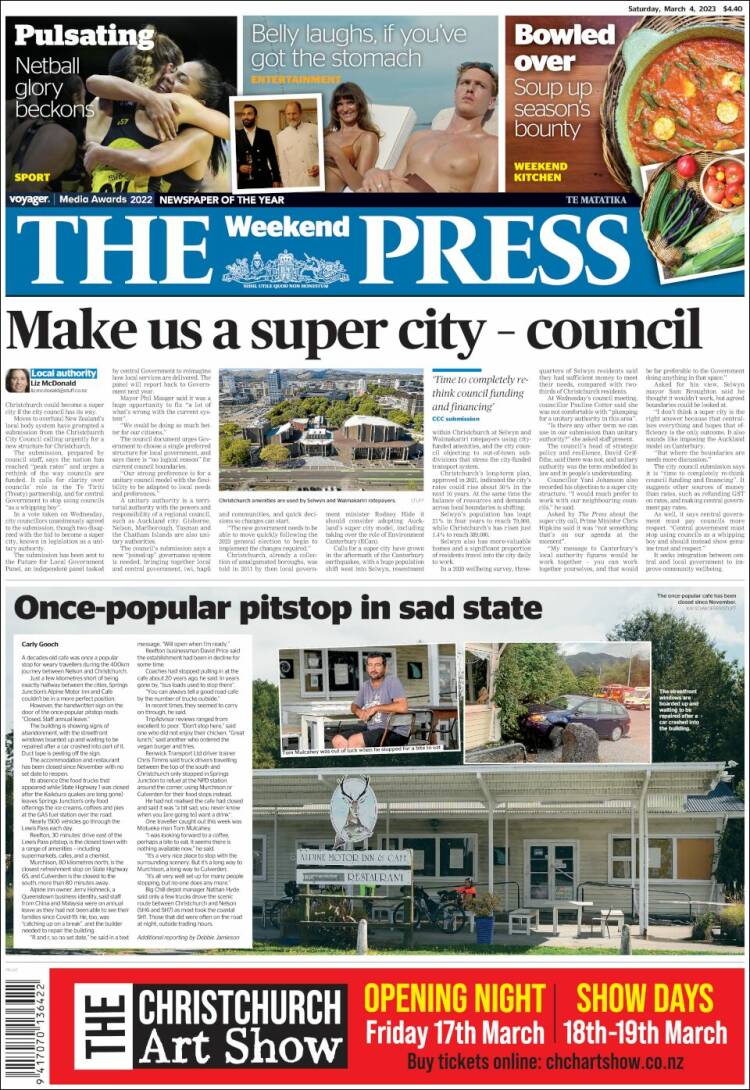 Portada de The Press (Nouvelle-Z&eacute;lande)