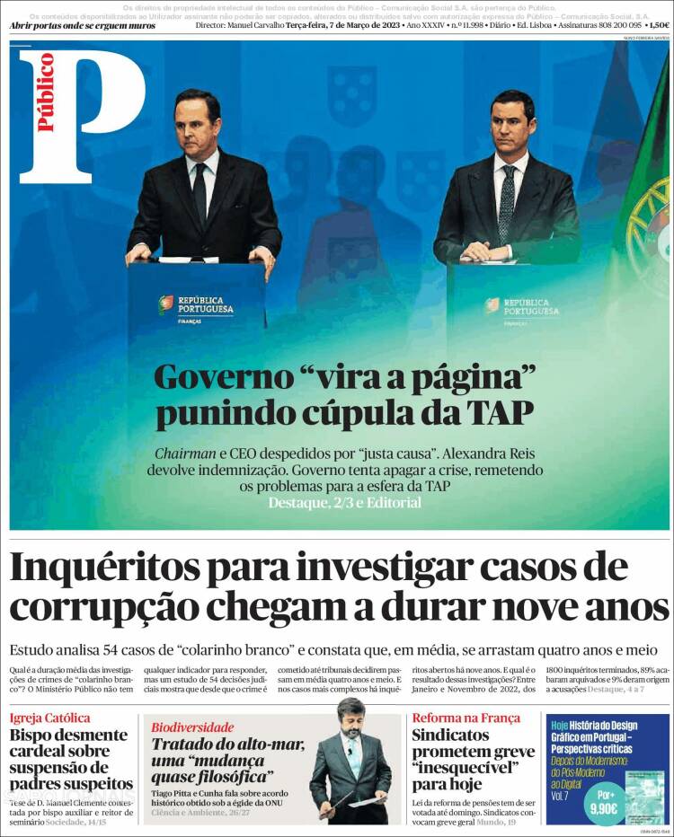 Portada de Público (Portugal)