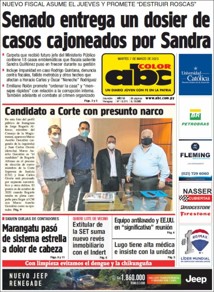 Portada de ABC Color (Paraguay)