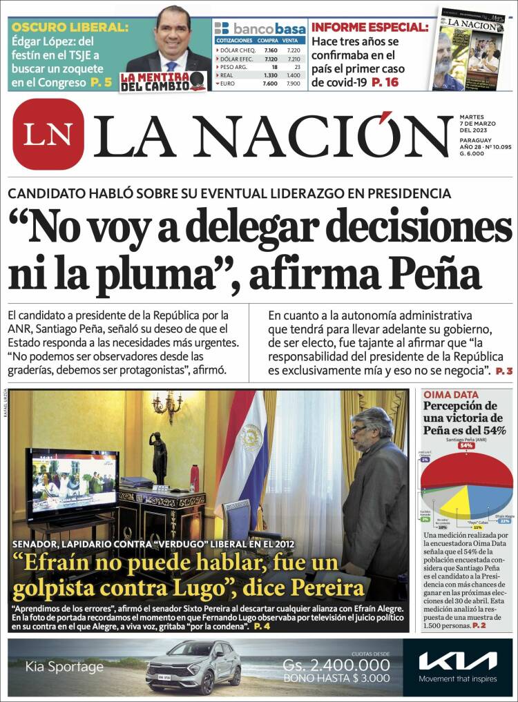 Portada de La Nación (Paraguay)