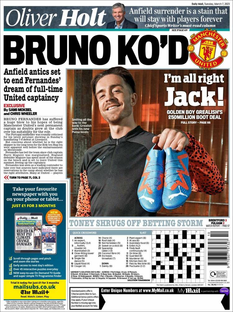 Portada de Daily Mail Sport (United Kingdom)