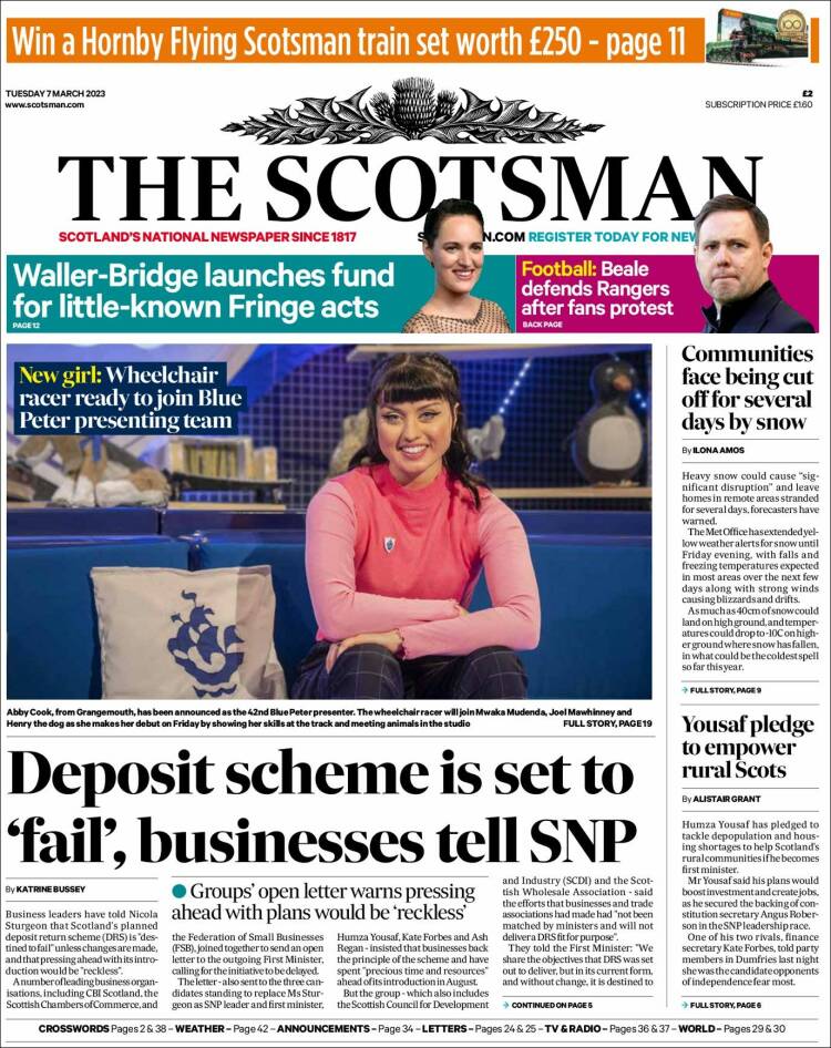 Portada de The Scotsman (United Kingdom)