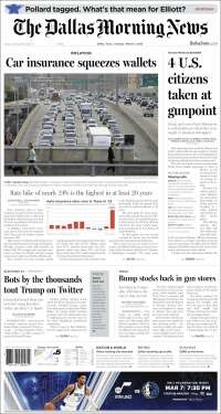 Portada de Dallas Morning News (États-Unis)