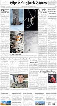 Portada de New York Times (États-Unis)