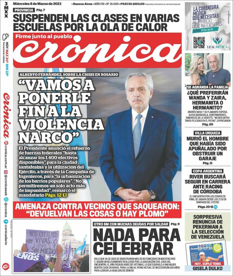Portada de Crónica (Argentina)