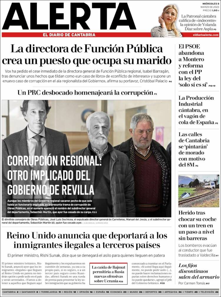 Portada de Alerta - El Diario de Cantabria (España)