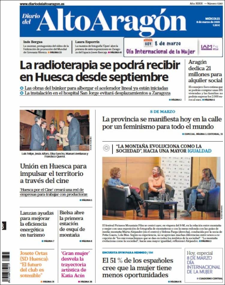 Portada de Diario del AltoAragón (España)