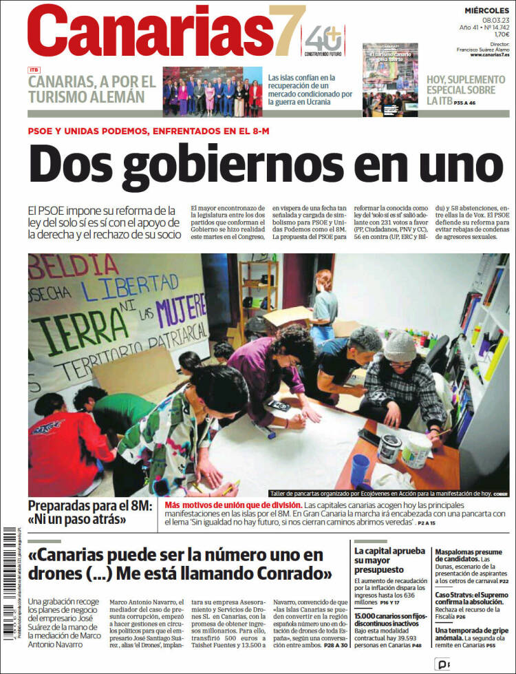 Portada de Canarias 7 (España)