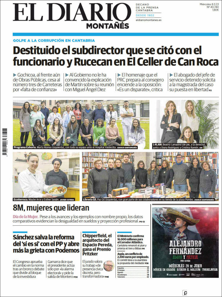 Portada de El Diario Montañés (España)