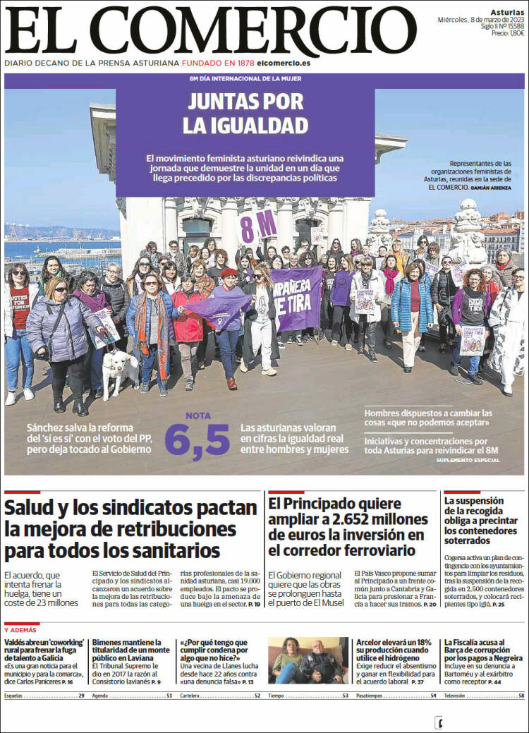 Portada de El Comercio (España)