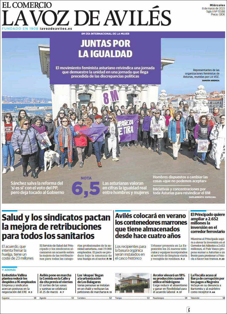Portada de El Comercio - Avilés (España)