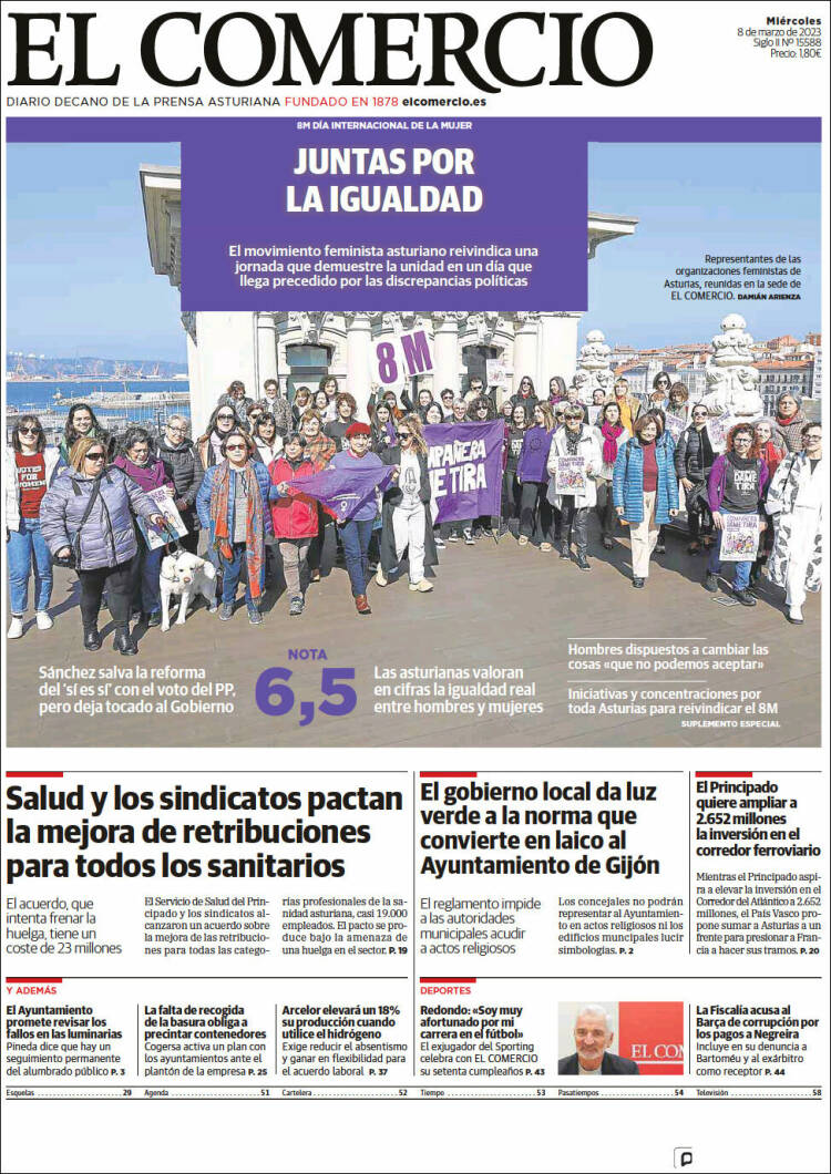 Portada de El Comercio - Gijón (España)