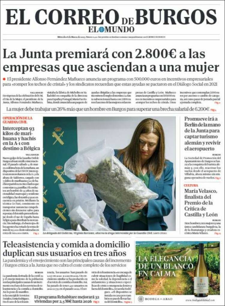 Portada de El Correo de Burgos (España)