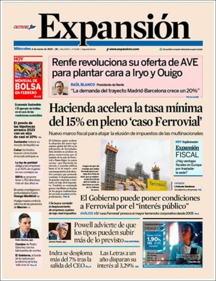 Portada de Expansión (Espa&ntilde;a)