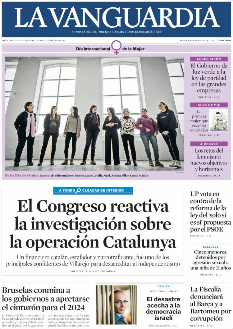 Portada de La Vanguardia (España)