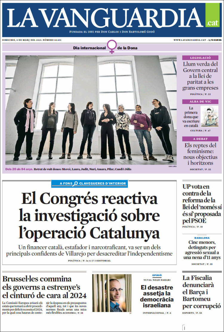 Portada de La Vanguardia (España)