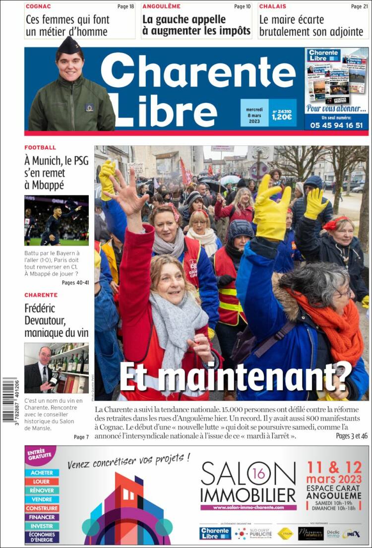 Portada de Charente Libre (France)