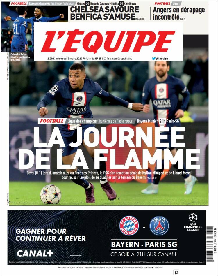 Portada de L'Equipe (France)