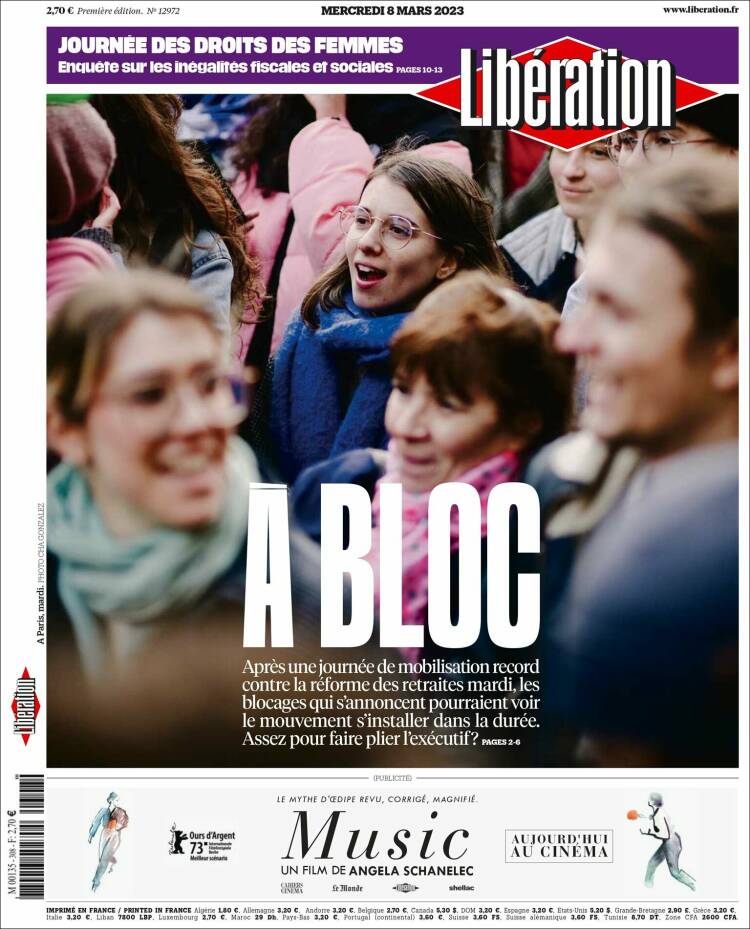 Portada de Libération (France)