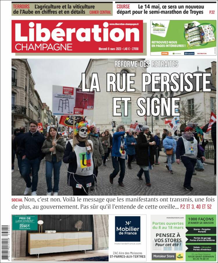 Portada de Libération Champagne (France)