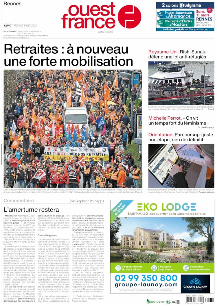 Portada de Ouest France (France)