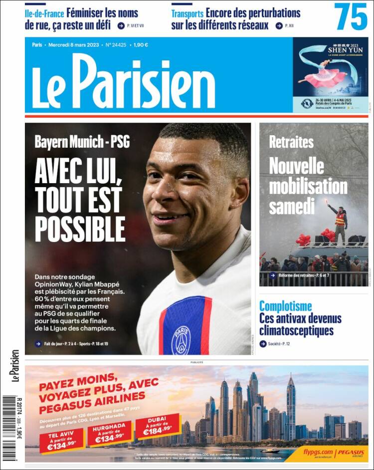 Portada de Le Parisien (France)