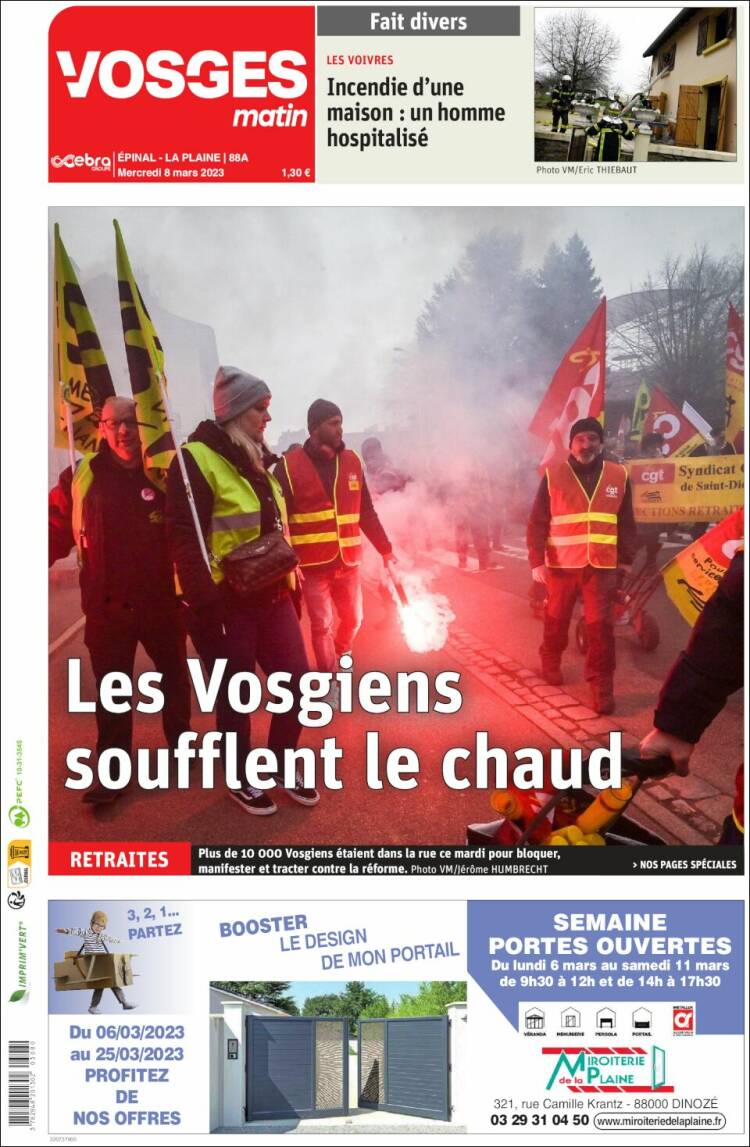 Portada de Vosges Matin (France)