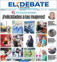 Portada de El Debate de Culiacán (México)