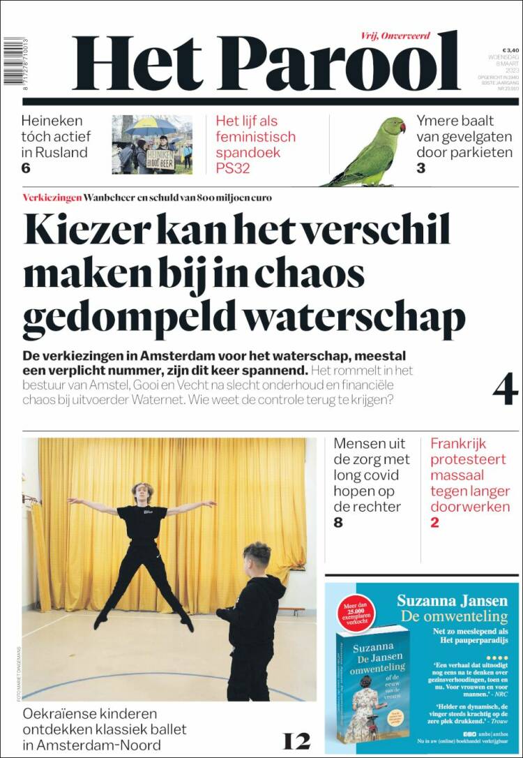 Portada de Het Parool (Pa&iacute;ses Bajos)